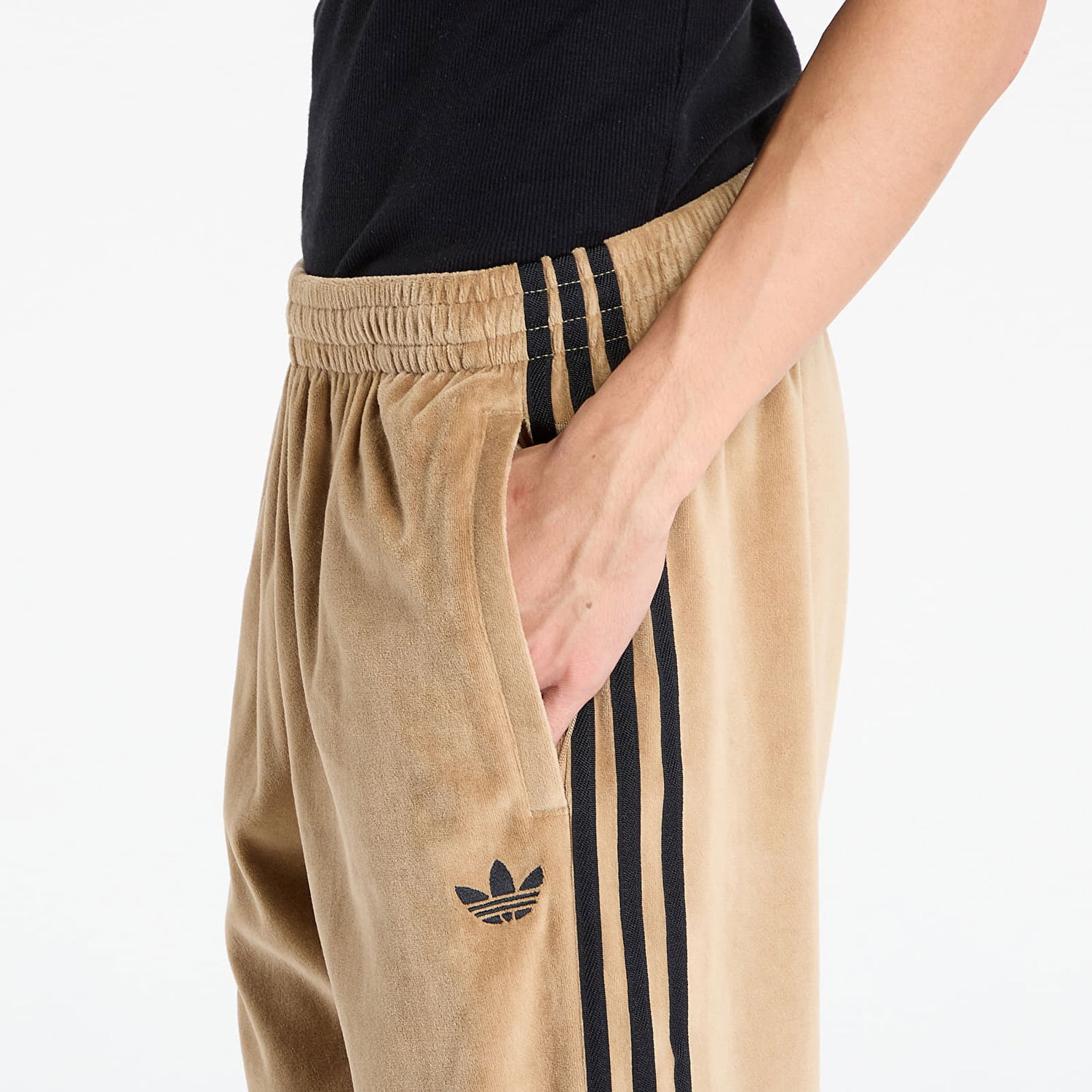Tepláky adidas Originals adidas SST Adicolor Velour Track Pants Béžová | JX1556, 1