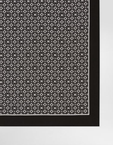 Šál Dolce & Gabbana Silk Scarf With Micro-design And Logo Print Čierna | GQ368EG0WTAX0800, 1