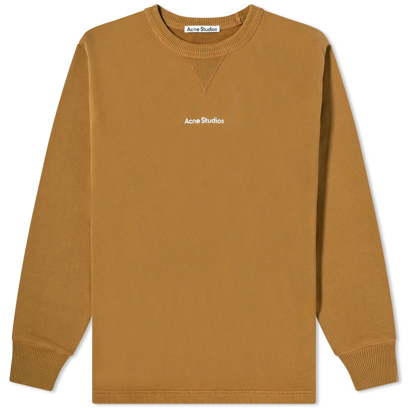 Mikina Acne Studios Fin Stamp Crew Sweat "Mud Beige" Oranžová | BI0197-DGY