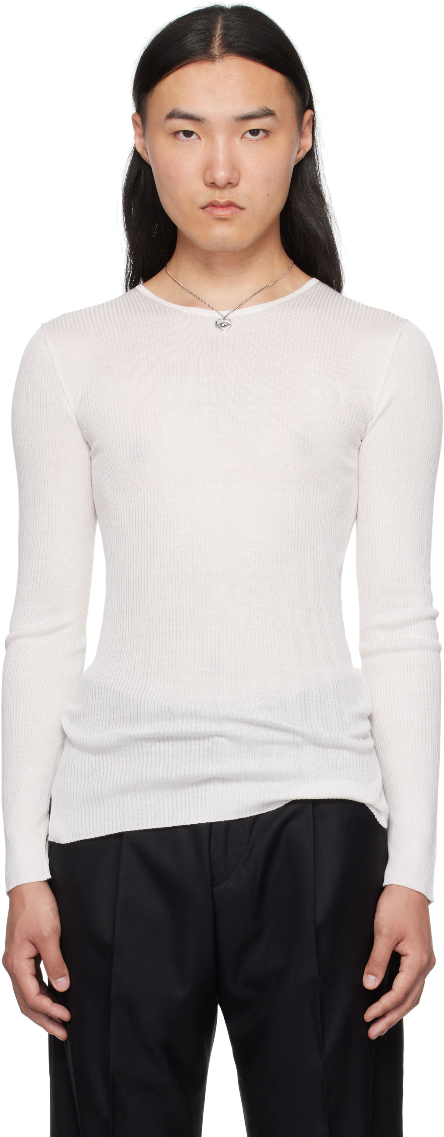 Sveter Enfants Riches Déprimés Enfants Riches Déprimés Fitted Thermal Sweater Biela | 080-241, 0
