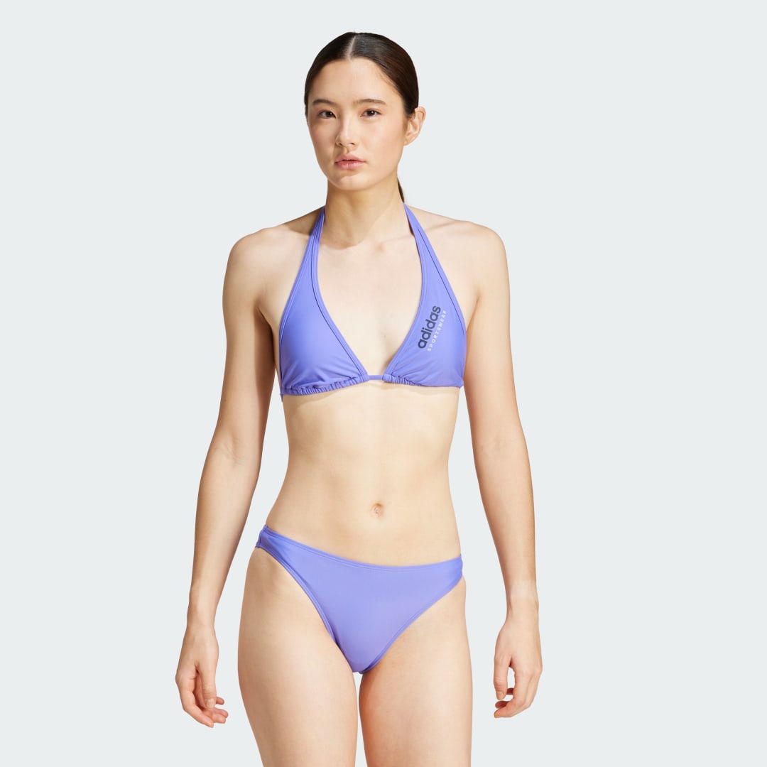Plavky adidas Performance Halter Bikini Top Fialová | JG8471, 1