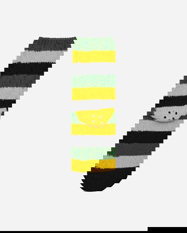 Ponožky KAPITAL Rainbowy Happy Heel Socks Čierna | EK-1365XS BLACK, 0
