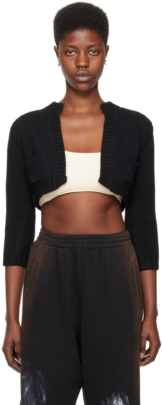 Sveter We11done Patch Pocket Cropped Cardigan Čierna | WD-KC0-24-645-W-BK, 0