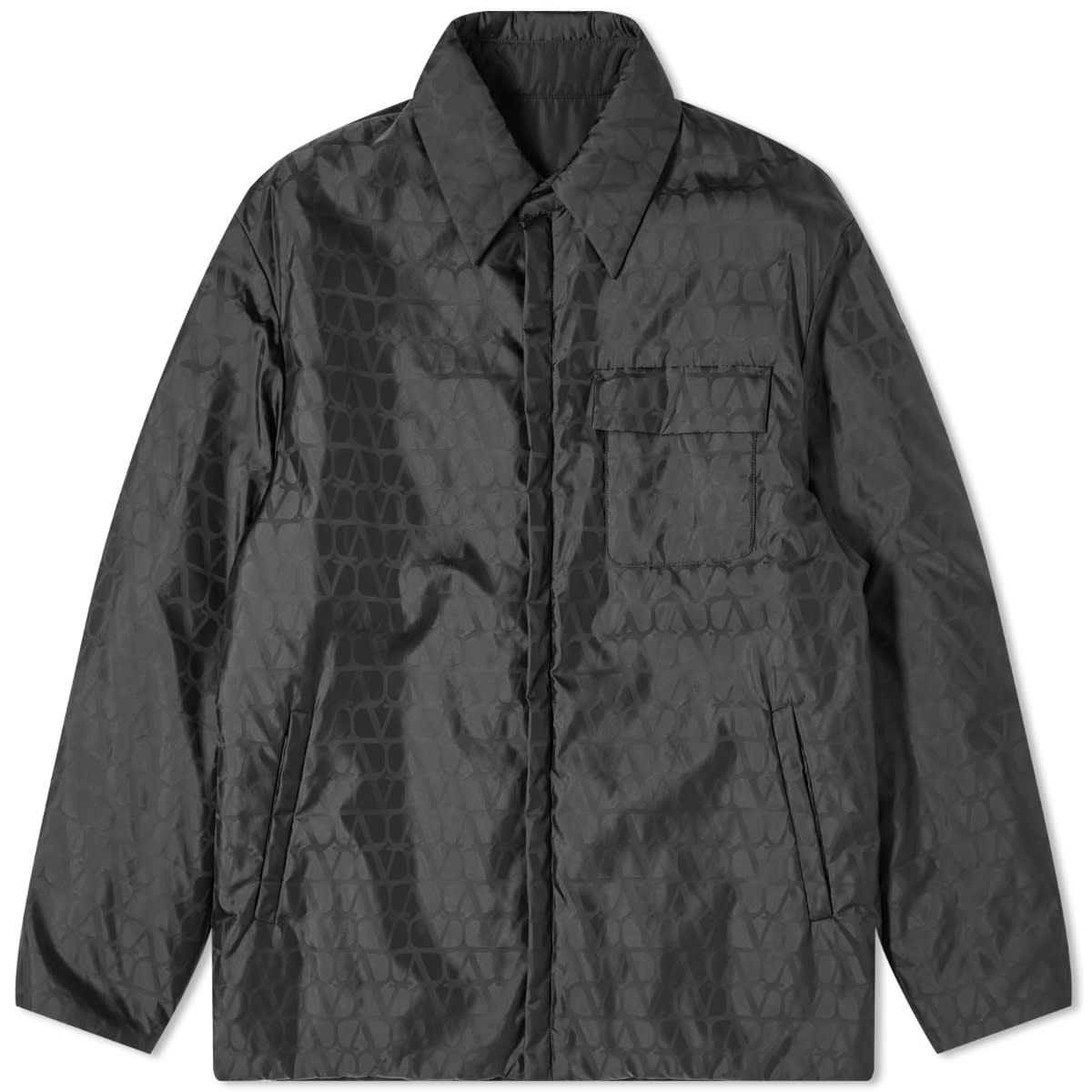 Košeľa Valentino V Logo Nylon Overshirt Šedá | 4V3CJJ109VF-MXM, 0