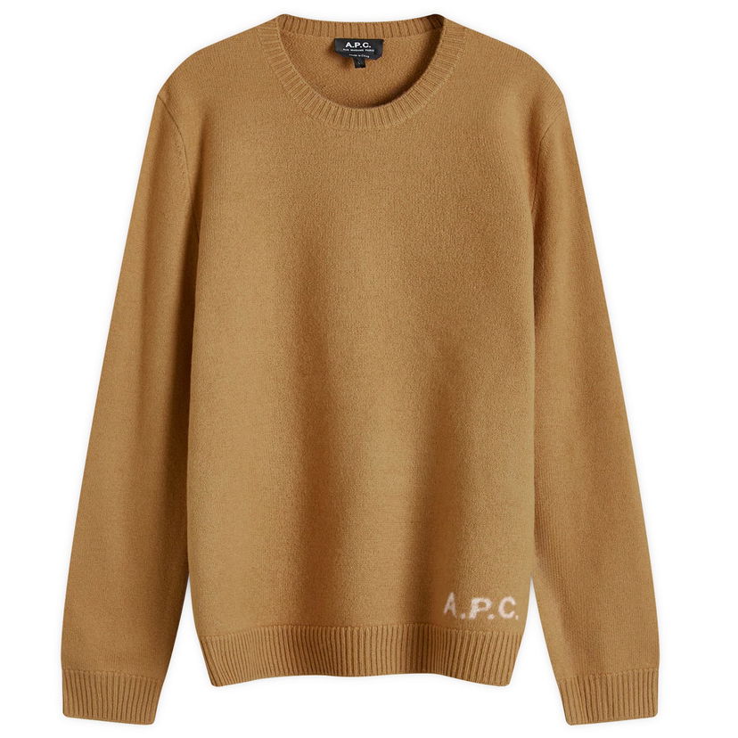 Mikina A.P.C. Edward Intarsia Knit Sweatshirt Hnedá | WVBDJ-H23059-CAB