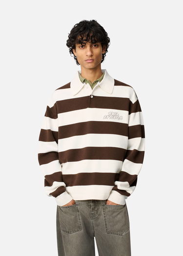 Sveter AXEL ARIGATO Rey Striped Long-Sleeve Polo Sweater Rôznofarebný | A3947003, 2
