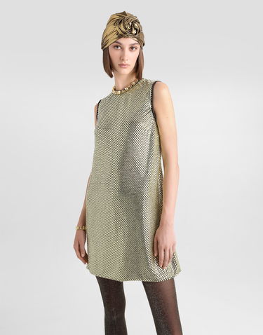 Šaty Dolce & Gabbana Crystal Mesh Dress Metalická | F6TJMZFLSK3S0997, 3