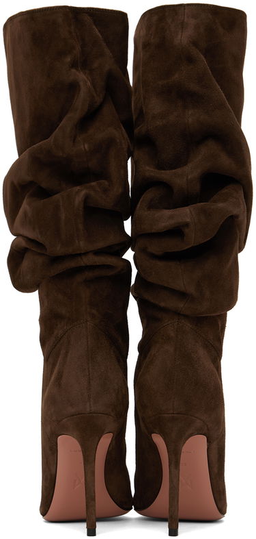 Oblečenie Amina Muaddi Amina Muaddi Jahleel Suede Slouch Boots Hnedá | JAHLEEL BOOTIE ST SUEDE, 1