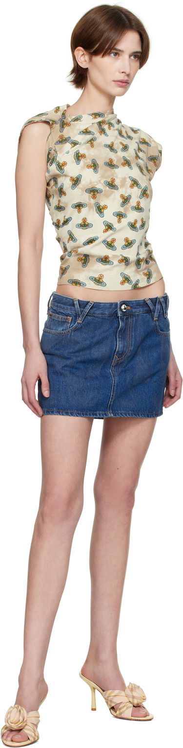 Crop Top Vivienne Westwood Vivienne Westwood Hebo Orb Print T-Shirt Béžová | 1504000A-J008V-, 3