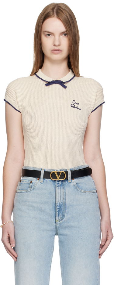 Tričká a tielka Valentino Valentino Cotton Knit Top Béžová | 7B3KC66T9JV, 0