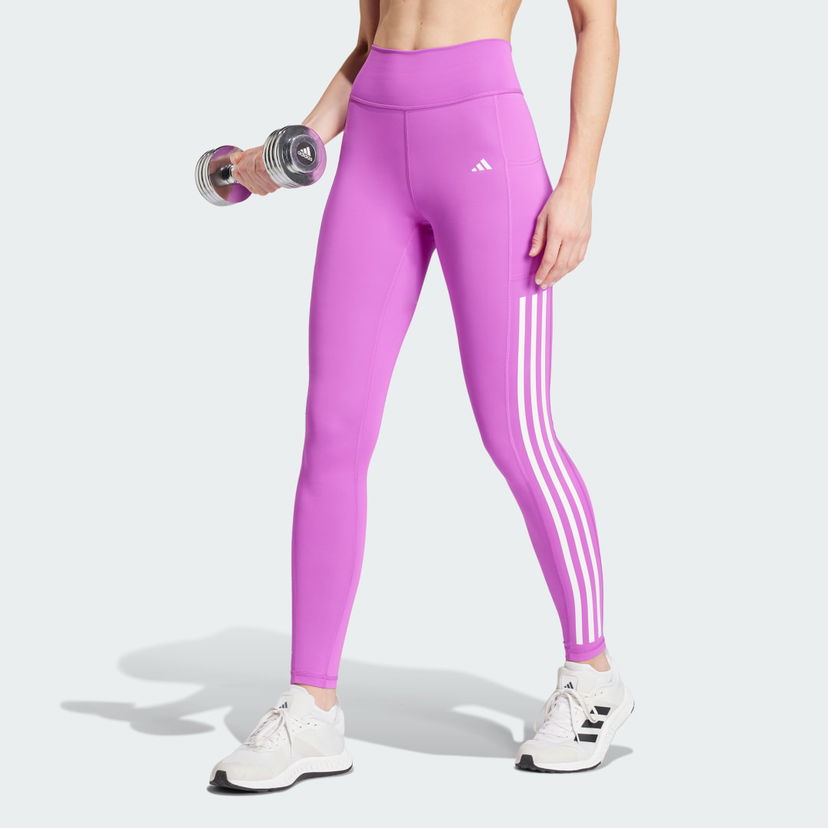 Legíny adidas Performance Optime 3-Stripes Full-Length Tights Fialová | IZ2715