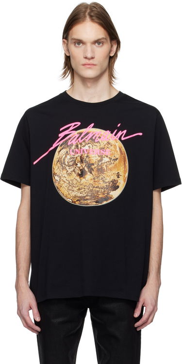 Tričko Balmain Balmain 'Universe' Logo & Planet Graphic T-Shirt Čierna | EH0EG010GE78, 0