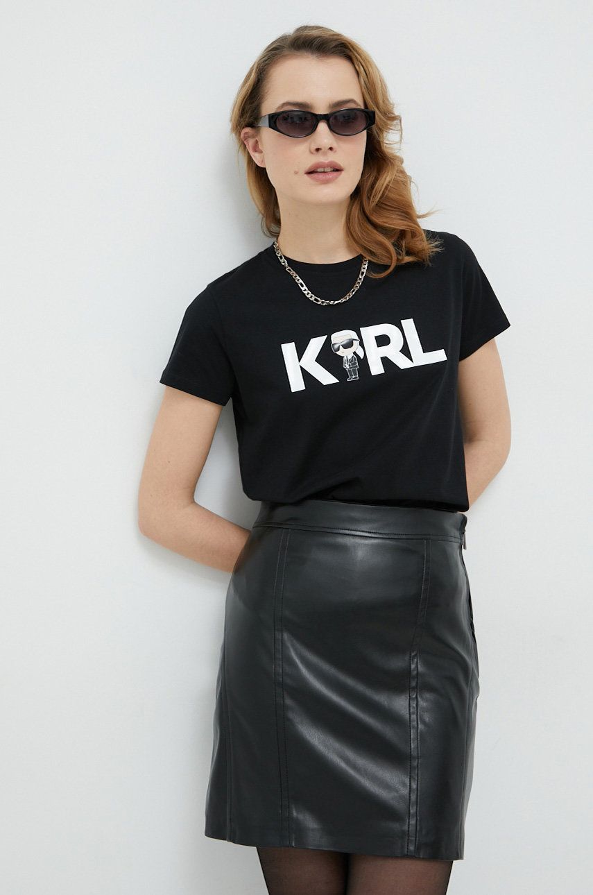 Tričko KARL LAGERFELD T-shirt Čierna | 230W1706, 0