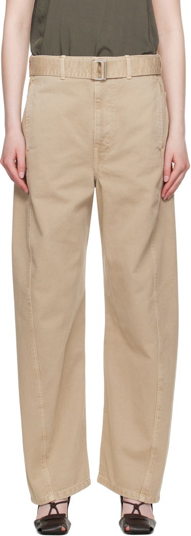 Nohavice LEMAIRE Lemaire Twisted Belted Pants Béžová | PA326 LD1042, 0