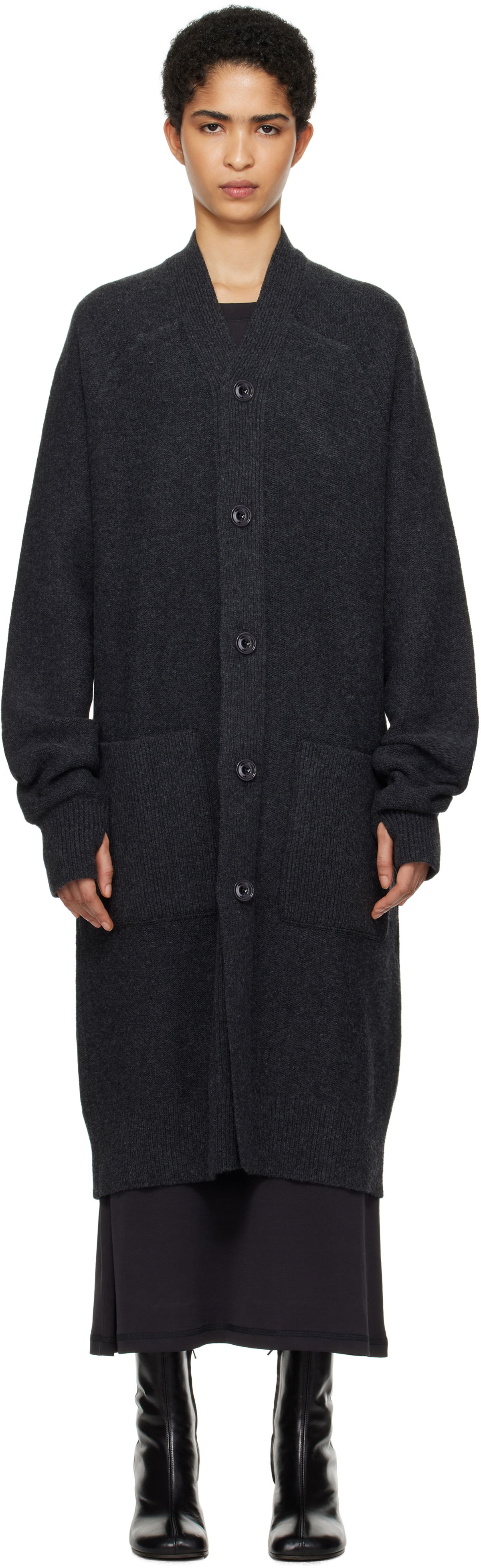 Sveter LEMAIRE Long Knit Cardigan Šedá | TO1256 LK1026, 0