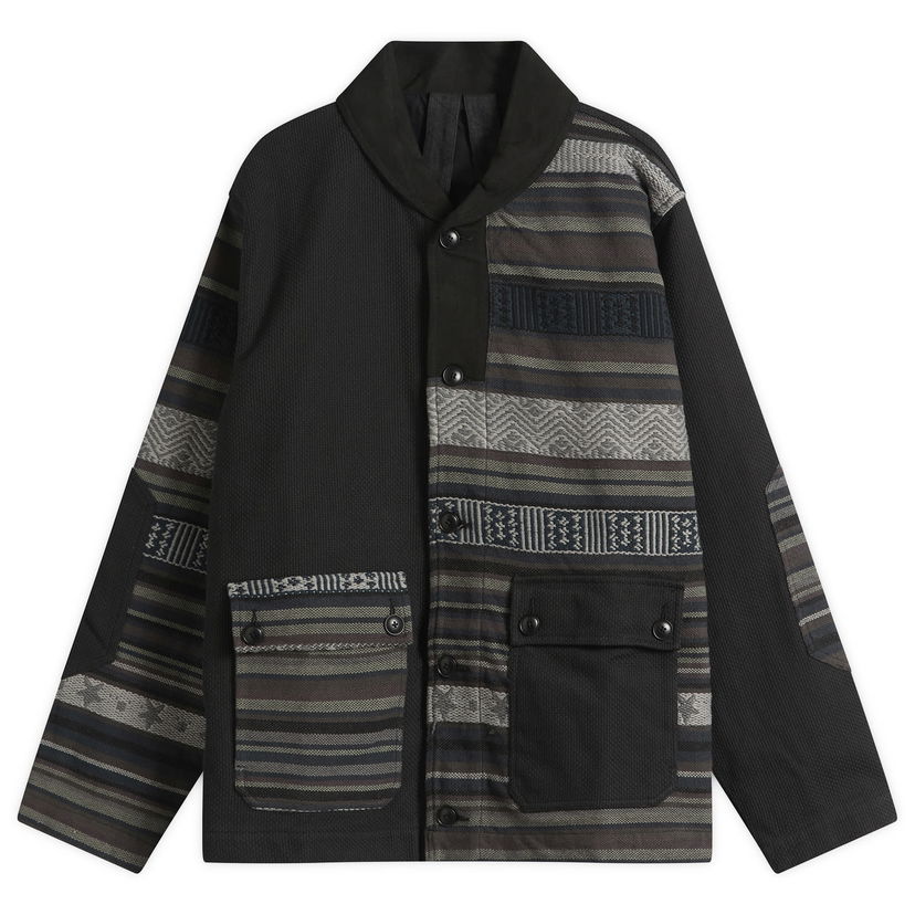 Bunda Maharishi Upcycled Patchwork Shawl Collar Chore Jacket Rôznofarebný | 7142-BLK