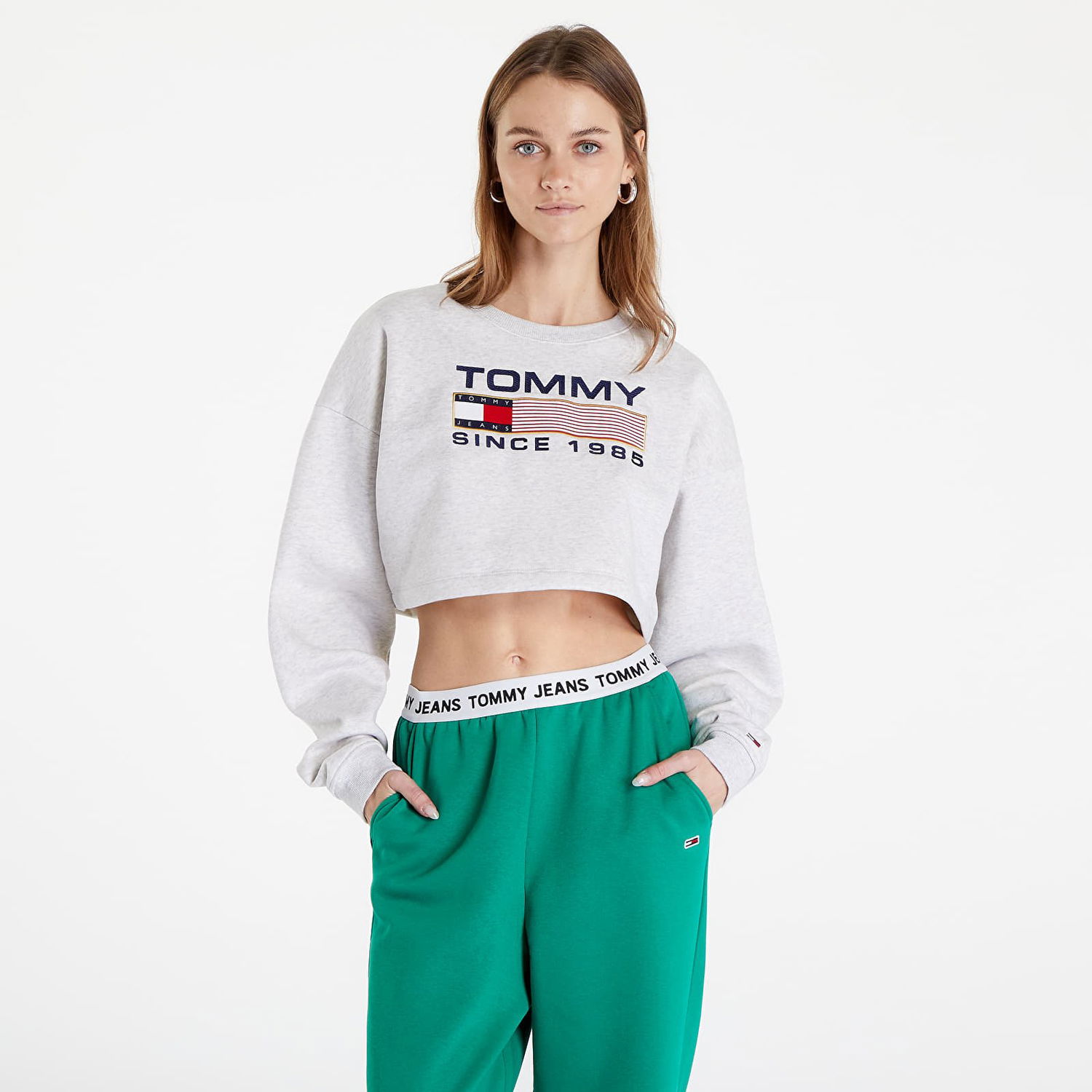 Mikina Tommy Hilfiger Tommy Jeans Super Crop Šedá | DW0DW14801 PJ4, 0