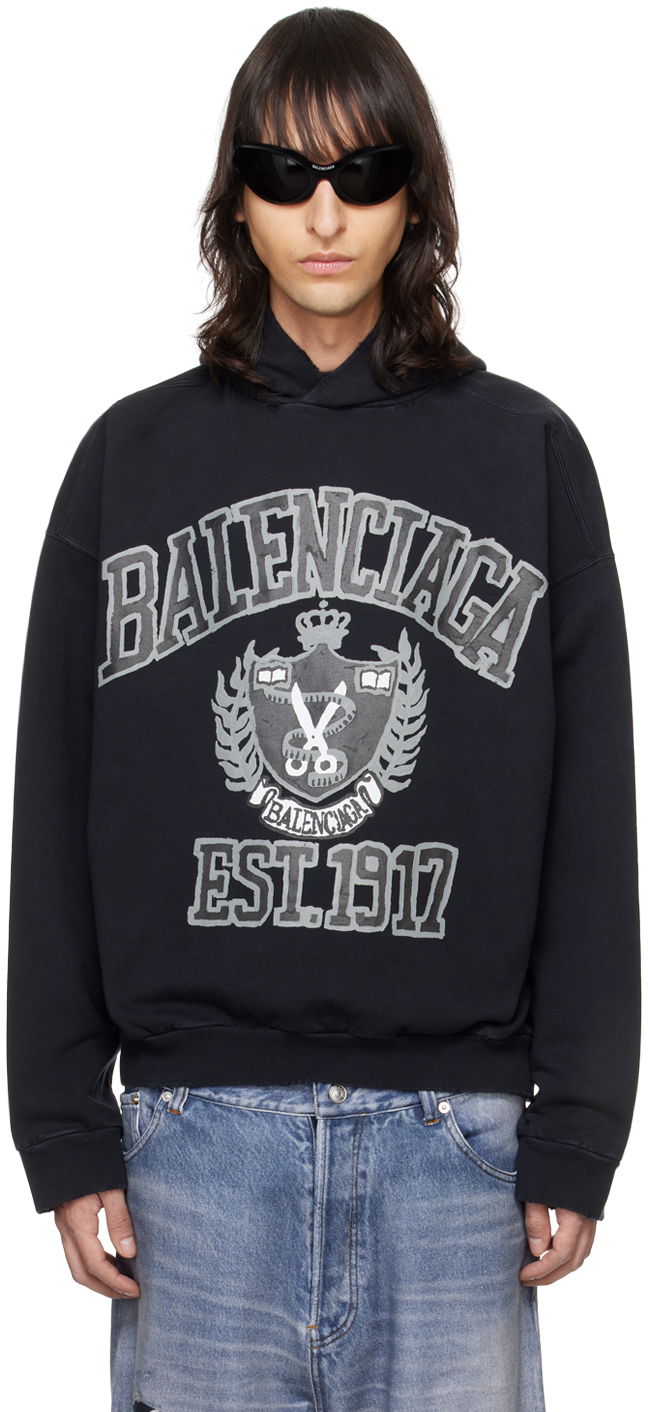 Mikina Balenciaga DIY College Hoodie Čierna | 744463-TOVK2-8190