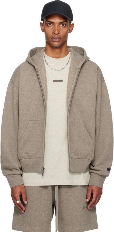 Mikina Fear of God Fear of God ESSENTIALS Classic Fit Fleece Zip-Up Hoodie Šedá | 192SP254783F, 0