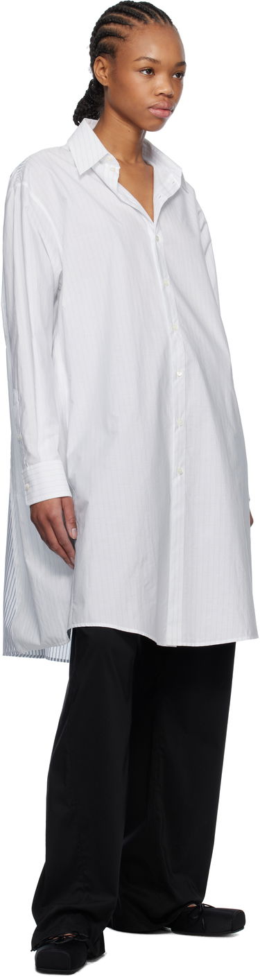 Šaty Maison Margiela MM6 Maison Margiela Spliced Striped Cotton Poplin Midi Shirt Dress Biela | S52DD0059 M35252, 3