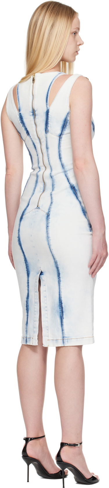 Šaty Versace Versace Jeans Couture Buckled Denim Minidress Modrá | E78HAO95R_EDW063RS5, 2
