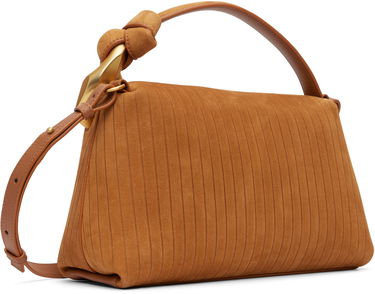 Taška cez rameno JW Anderson The JWA Corner Pleated Suede Shoulder Bag with Sculptural Chain Handle Hnedá | HB0755-LA0375, 2