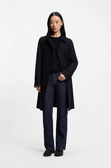 Tenisky a topánky BOSS Leather Loafers with Rhinestones and Satin Čierna | 50552792, 1