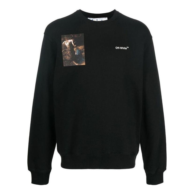 Sveter Off-White Off-White Character Print Loose Fit Sweatshirt Čierna | OMBA057C99FLE0111001