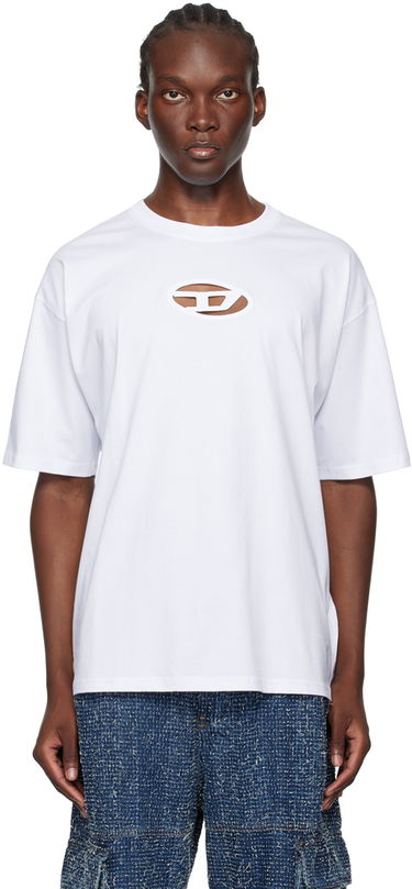 Tričko Diesel Cutout Logo T-Shirt Biela | A15180-0NIAX-100, 0