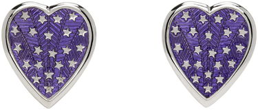Náušnice Chopova Lowena Chopova Lowena Silver Heart Shaped Earrings with Star Design Fialová | 6505, 0