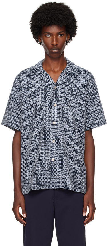 Košeľa Paul Smith PS Paul Smith Cross-Stitch Short Sleeve Shirt Modrá | M2R-695U-N22162-43, 0
