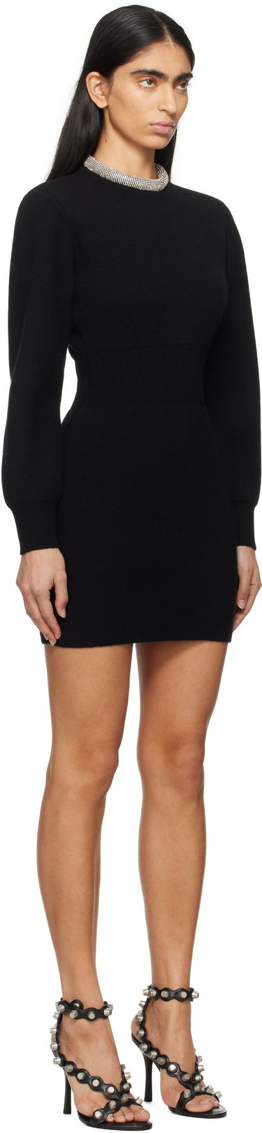 Šaty Alexander Wang Crystal Tubular Necklace Black Minidress Čierna | 1KC1256093, 1