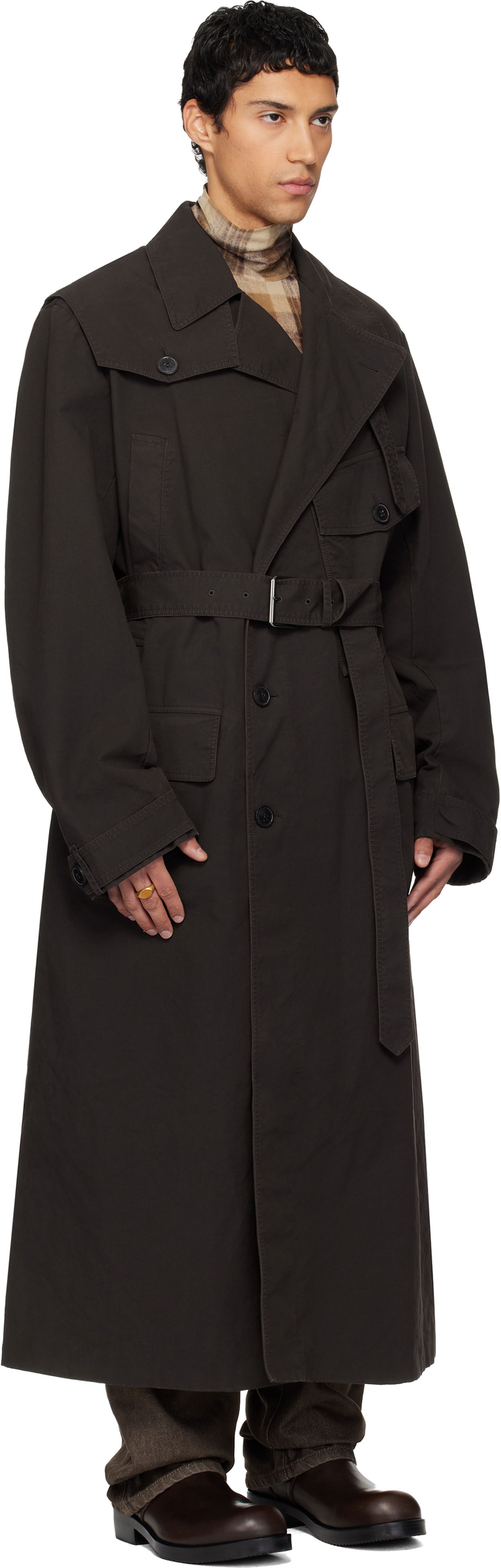 Trenčkot Dries Van Noten Dries Van Noten Overdyed Trench Coat Hnedá | 252-020249-2101, 1