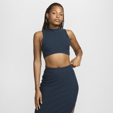 Crop Top Nike Sportswear Chill Knit Navy | FN3677-478, 0