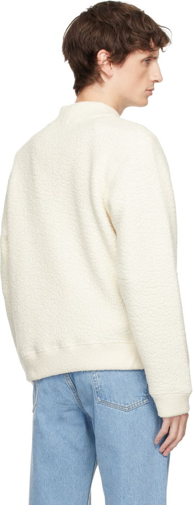 Sveter Casablanca Cashmere Bouclé Mock-Neck Sweater Biela | M-AW25-JTP-438-01, 2