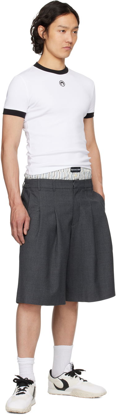 Šortky Marine Serre Marine Serre Regenerated Tailoring Shorts Šedá | MSH010A DWOV0057, 3