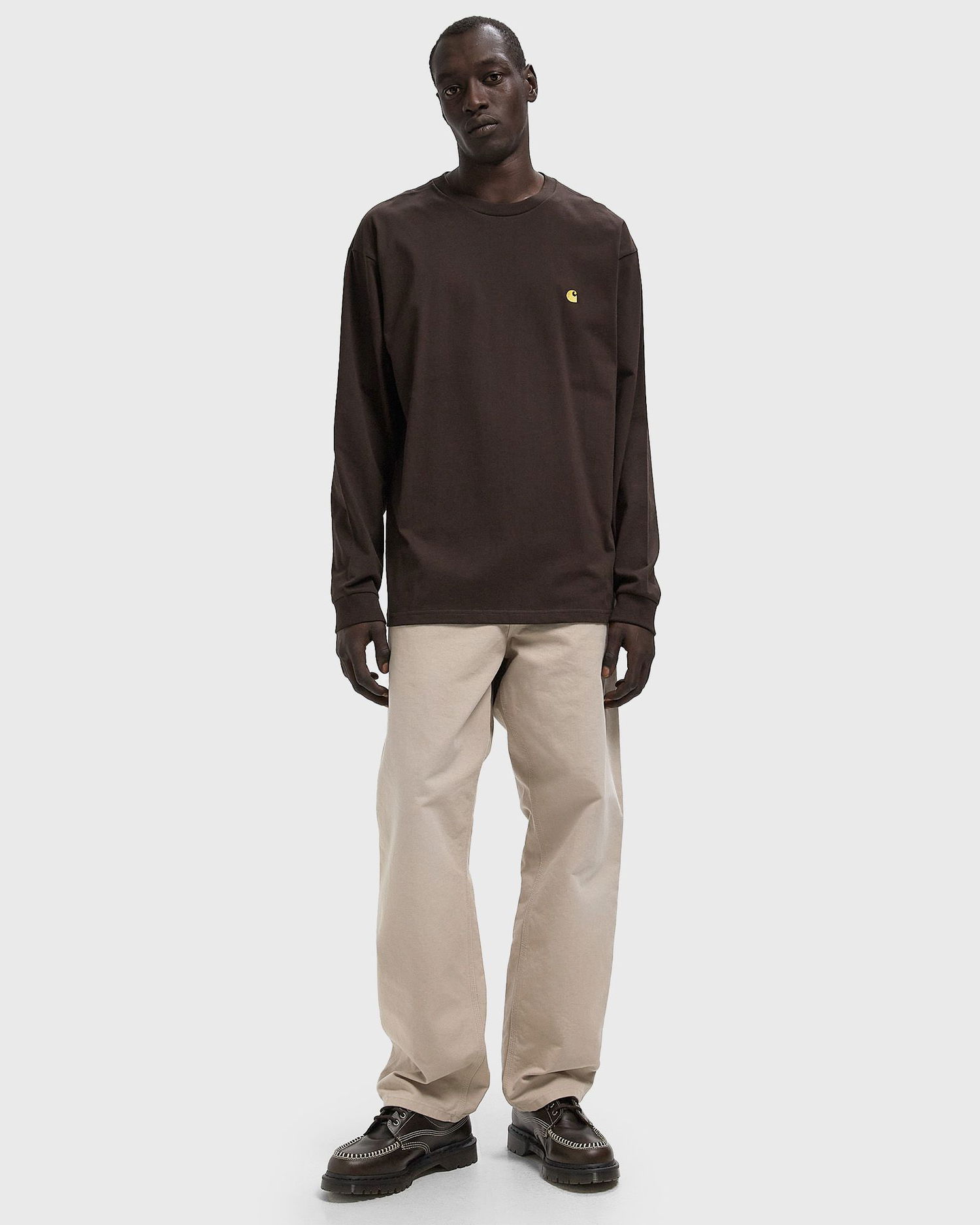 Tričko Carhartt WIP Long Sleeve Chase T-Shirt Hnedá | I026392-00W.XX, 1