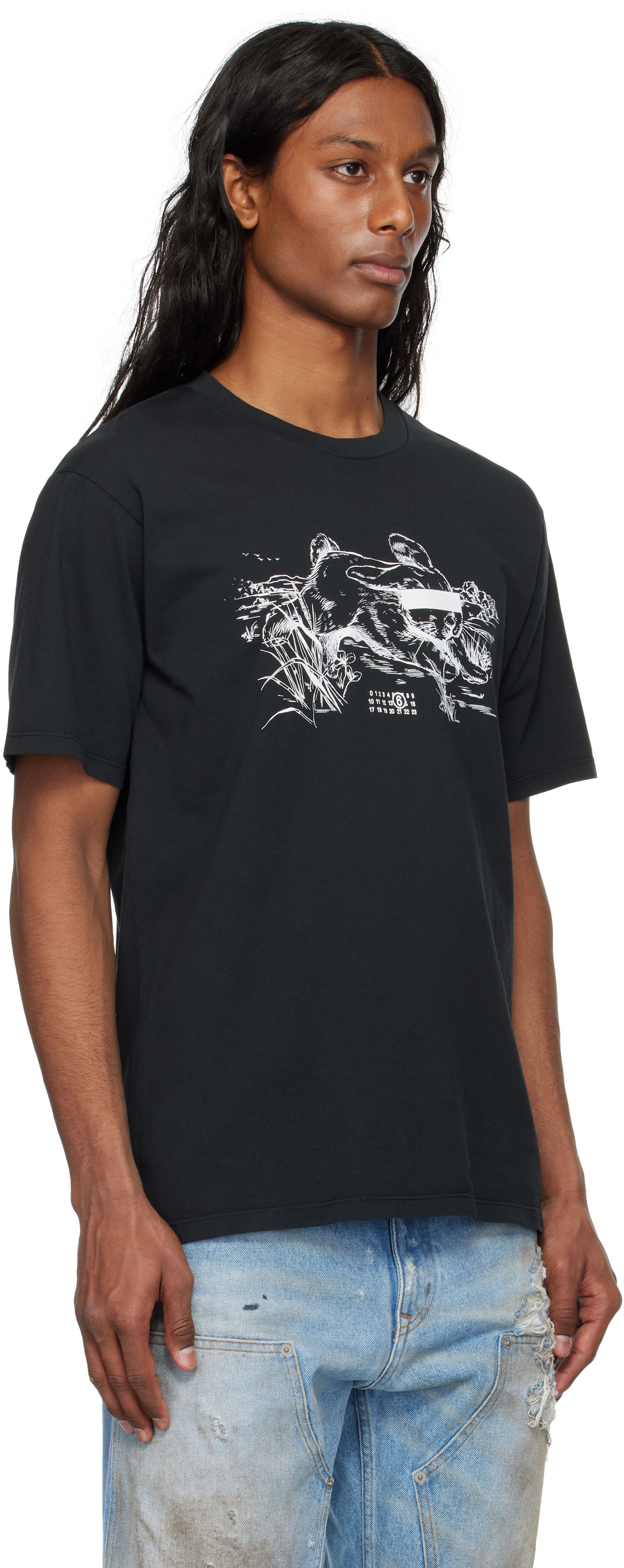 Tričko Maison Margiela MM6 Maison Margiela 'Suis le lapin blanc' T-Shirt Čierna | SH2GC0024 M20108, 1