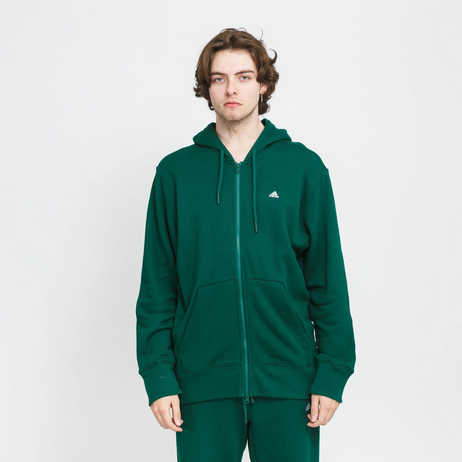 Mikina adidas Originals Sportswear Comfy & Chill Full Zip Hoodie Zelené | H45370, 0