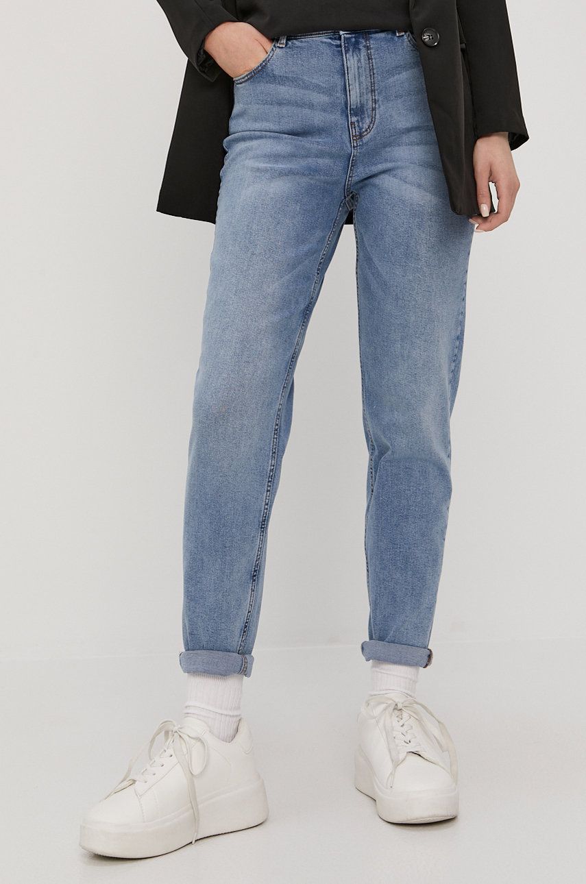 Džínsy PIECES Mom Fit Jeans Modrá | 17102085, 0