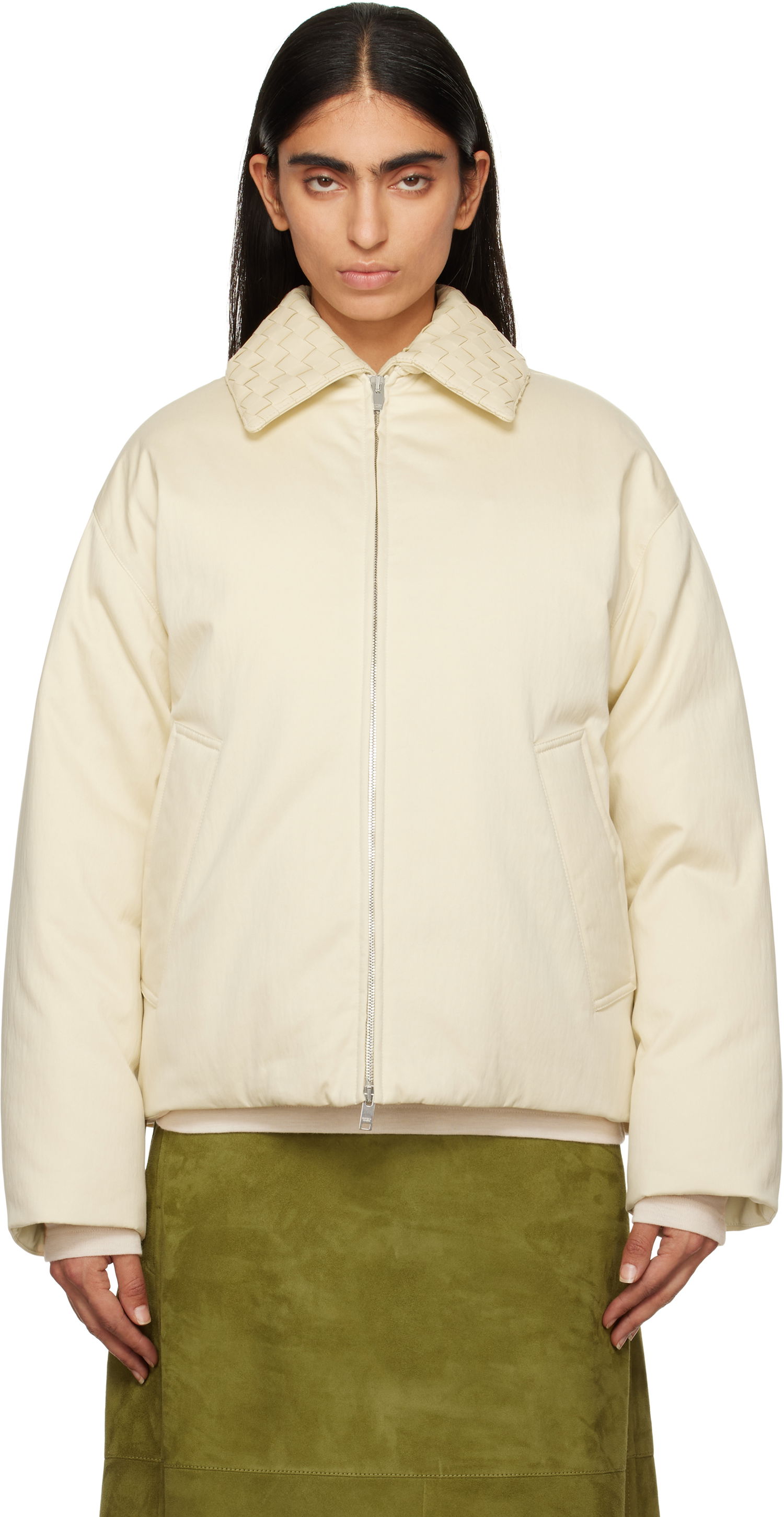 Prešívaná bunda Bottega Veneta Cotton Twill Down Puffer Jacket Béžová | 809558 V1X50, 0