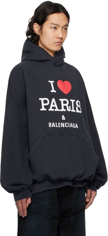Mikina Balenciaga Balenciaga 'I Love Paris & Balenciaga' Hoodie Čierna | 803265TRVM6, 1