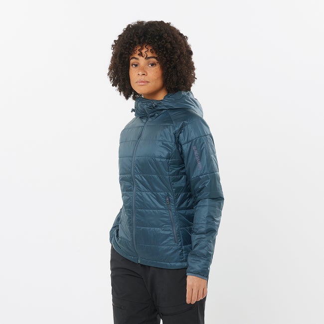 Prešívaná bunda Salomon Hooded Insulated Jacket Modrá | LC2339800, 0
