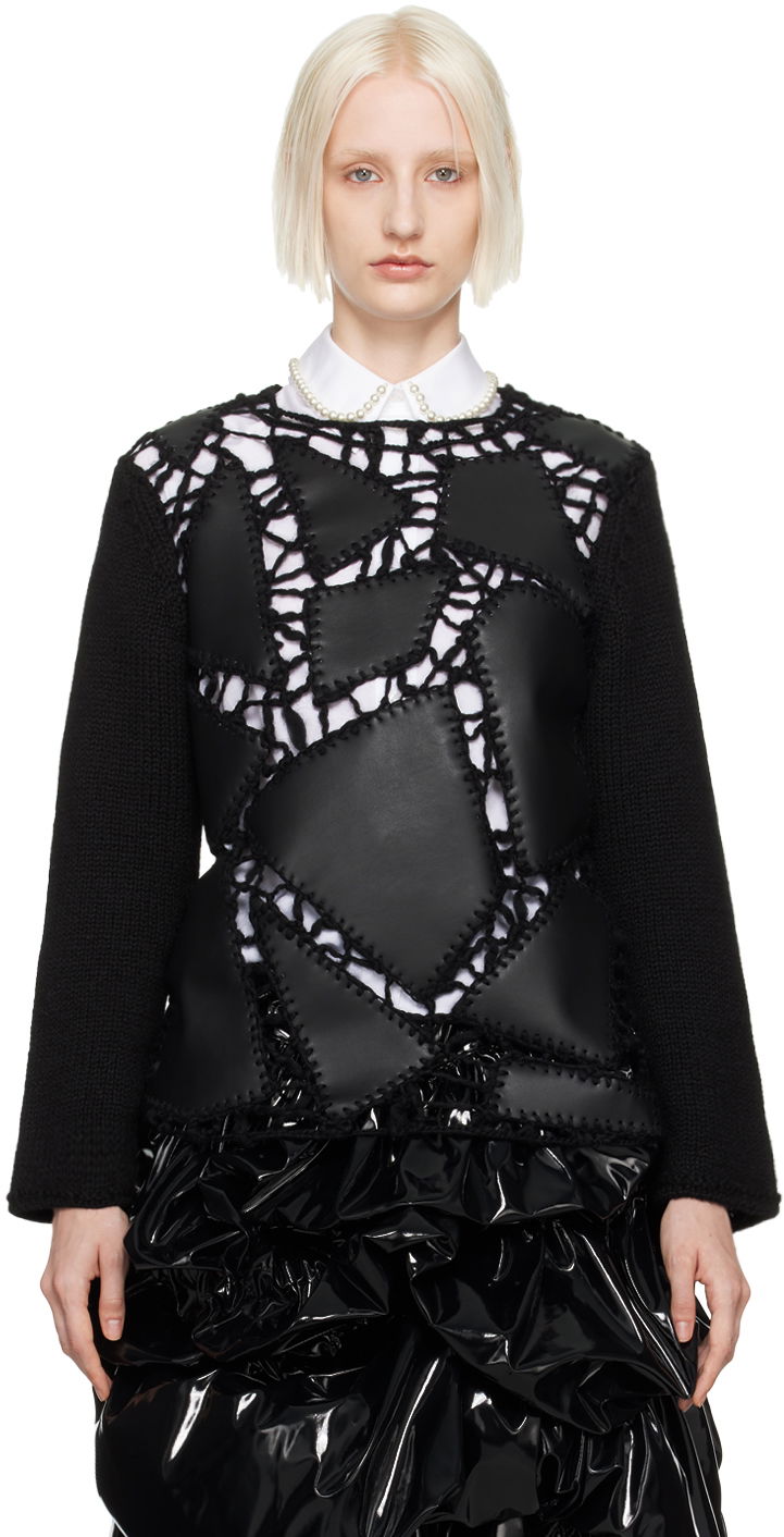 Sveter Comme des Garçons Black Paneled Sweater Čierna | GN-N005-051