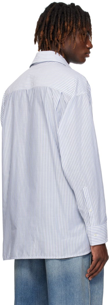 Košeľa Maison Margiela MM6 Maison Margiela Asymmetric Striped Poplin Shirt Modrá | SH0DT0014 M35251, 2