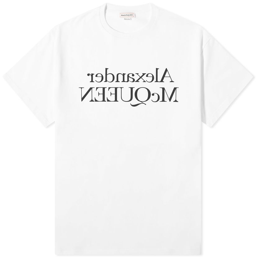 Tričko Alexander McQueen Reflected Foil Logo T-Shirt Biela | 781977-QTAAZ-0909