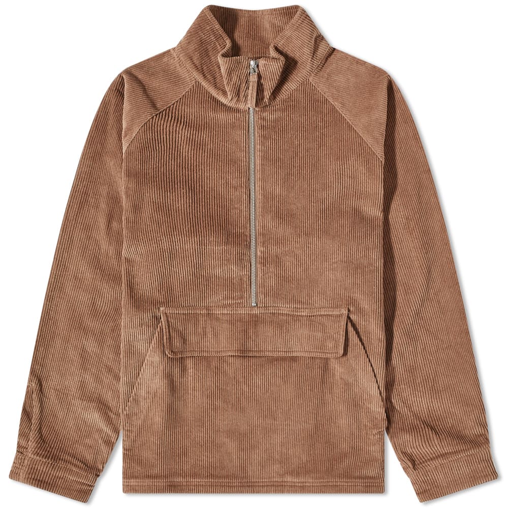 Bunda Pop Trading Company DRS Cord Half Zip Jacket Hnedá | POPAW22-05-009, 0