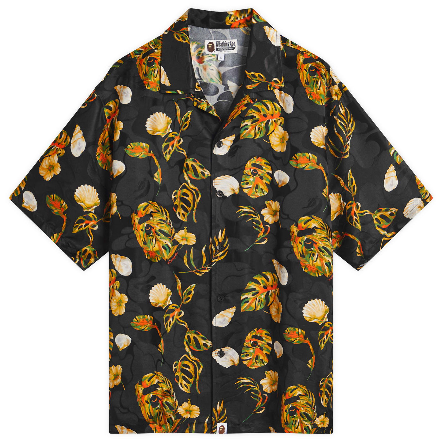 Košeľa BAPE A Bathing Ape Vacation Pattern Open Collar Shirt Čierna | 001SRL301308M-BLK, 0