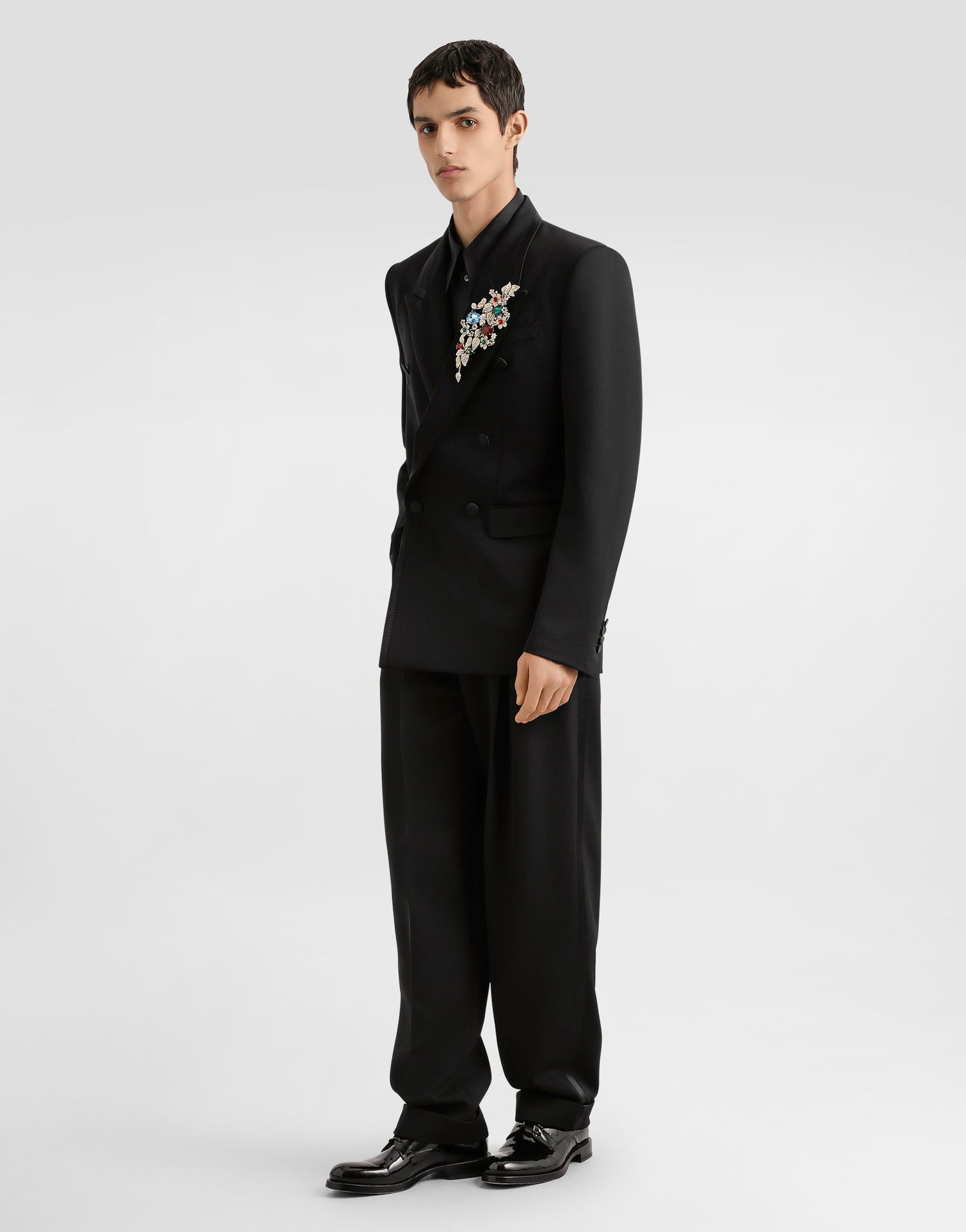 Bunda Dolce & Gabbana Dolce & Gabbana Double-Breasted Wool Gabardine Jacket Čierna | G2VQ3TFU21EN0000, 1