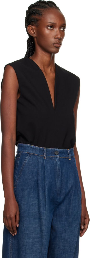 Tielko LANVIN Lanvin Jersey Plunging Neckline Top Čierna | RW-TO0006-6109-E25, 1